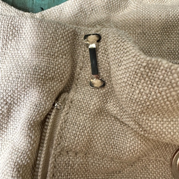 Sandro Sportswear Tan 100% Linen Wide Leg Pants Rope Belt Size 10 Nautical - Picture 4 of 16